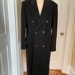 Classy Men’s Black Double-Breasted Wool Coat